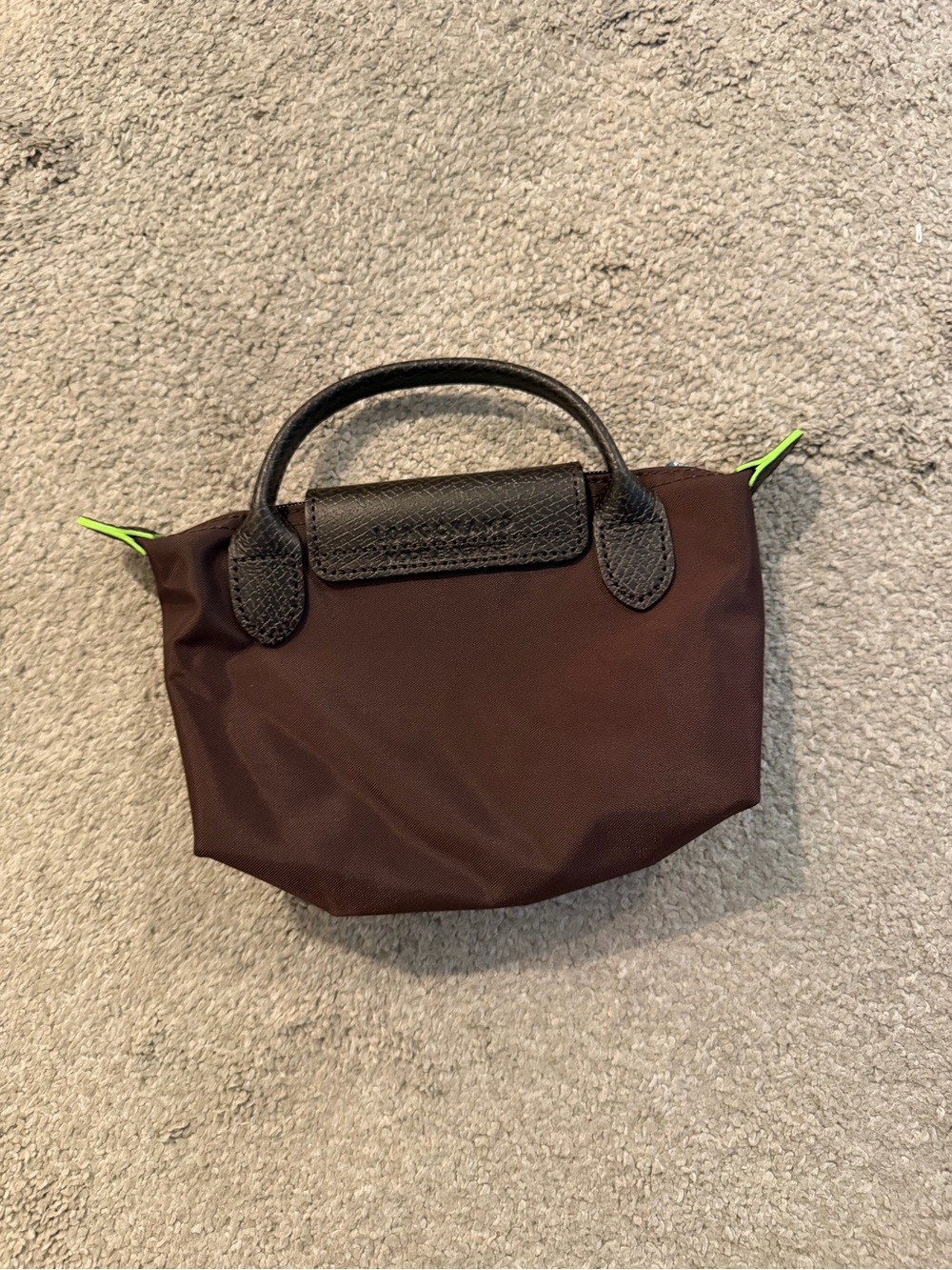 Longchamp | Le Pliage Mocha Brown Mini Pouch - Picture 4 of 5